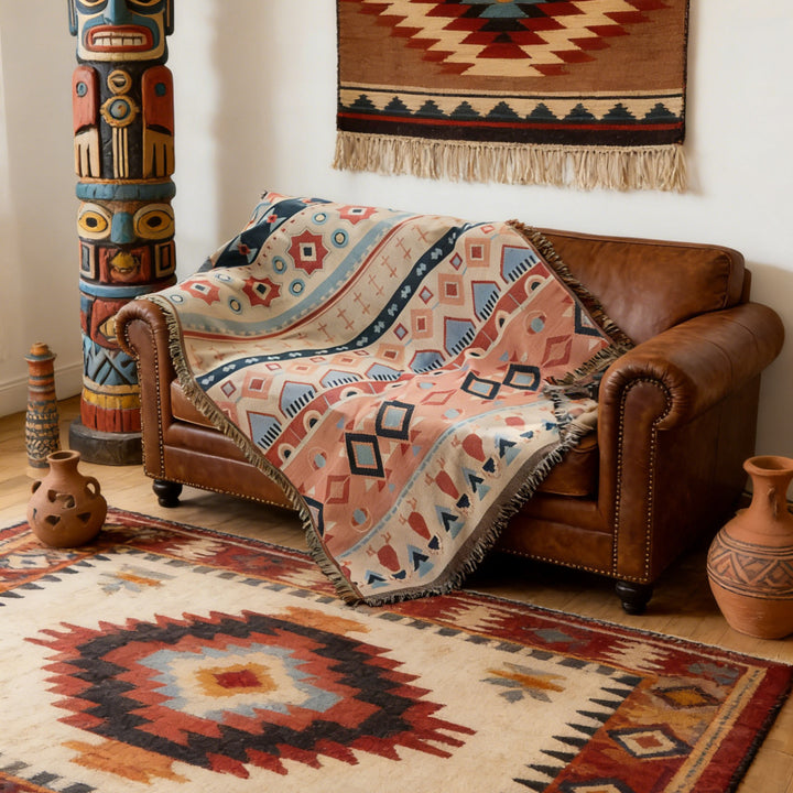 Künstlerische Jacquard-Wurfdecke