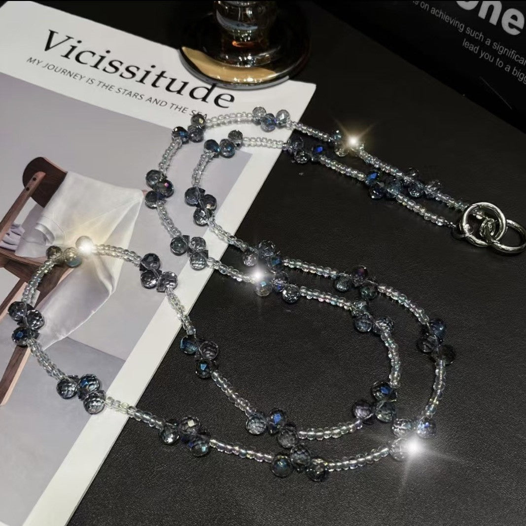 Elegante Kristallperlen Brillen Kette Karnz
