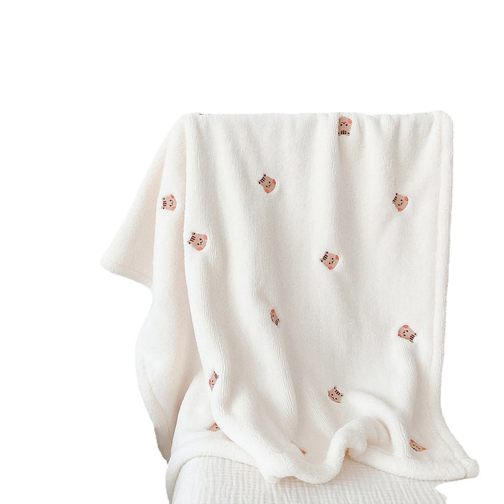Weiches Floral besticktes Werfen Decke