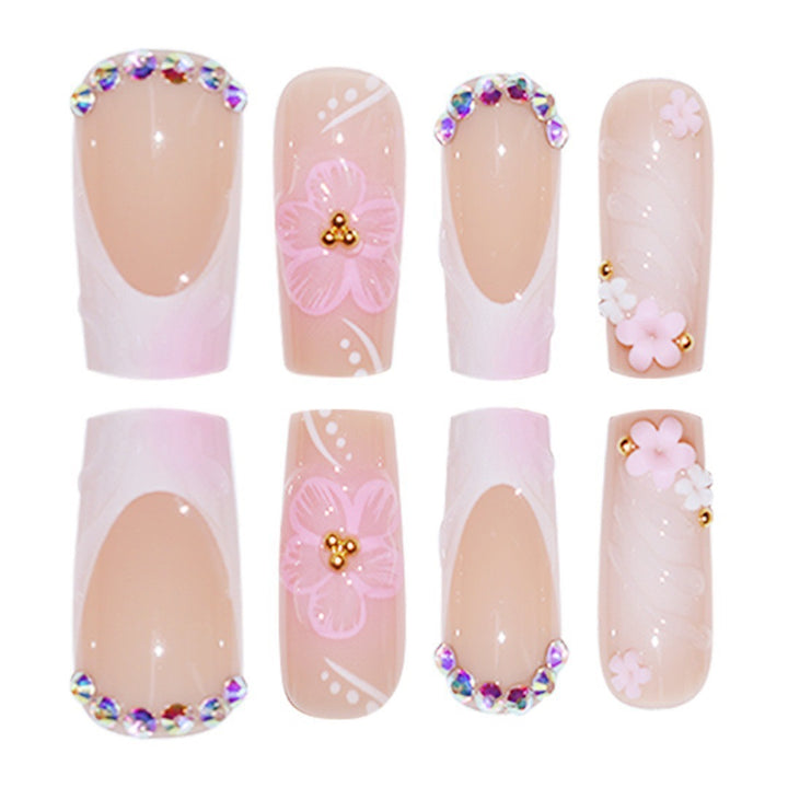 Dekorative Blumige Acryl-Nagelverzierungen Karnz