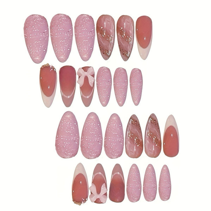 Elegantes Stiletto Press-On Nagelset mit dekorativem Akzent Karnz