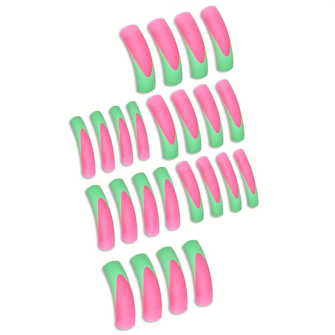 Stylische lange Acryl Press-On Nägel mit Gradient-Design Karnz