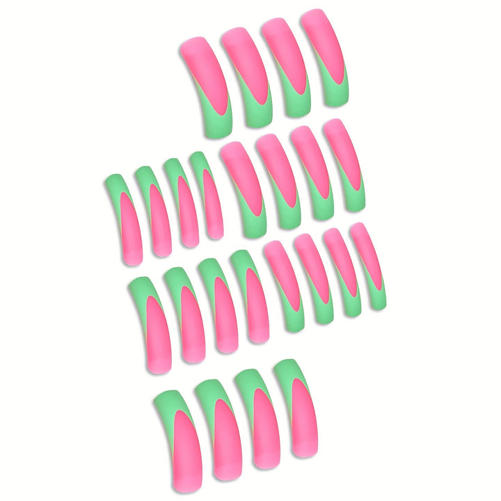 Stylische lange Acryl Press-On Nägel mit Gradient-Design Karnz