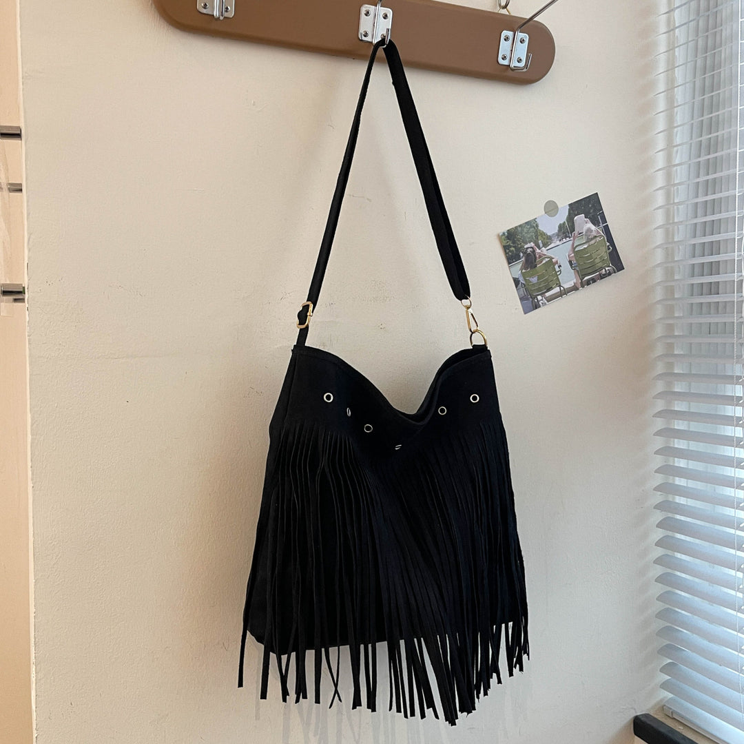 Suede Fringe Schultertasche Karnz