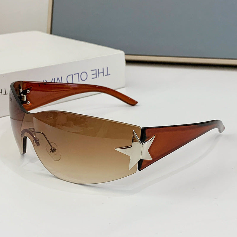 Damen modische Sonnenbrille mit künstlerischem Sternenakzent Karnz