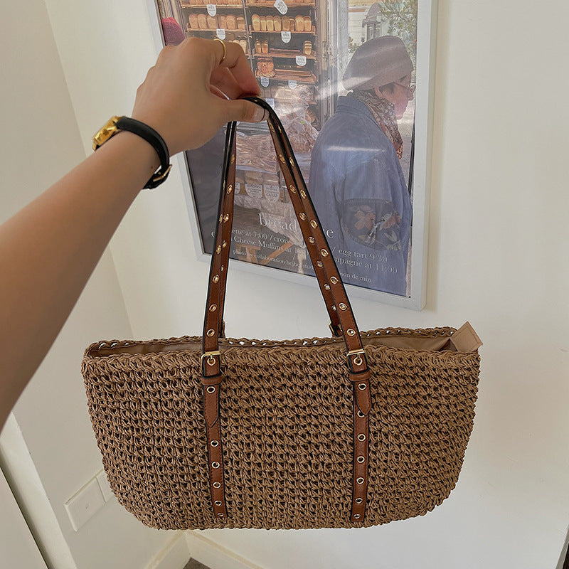 Damen Modische Handtasche mit modernem Flechtdesign Karnz