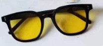 Damen auffällige Retro-Sonnenbrille mit gelb-tönenden Gläsern Karnz