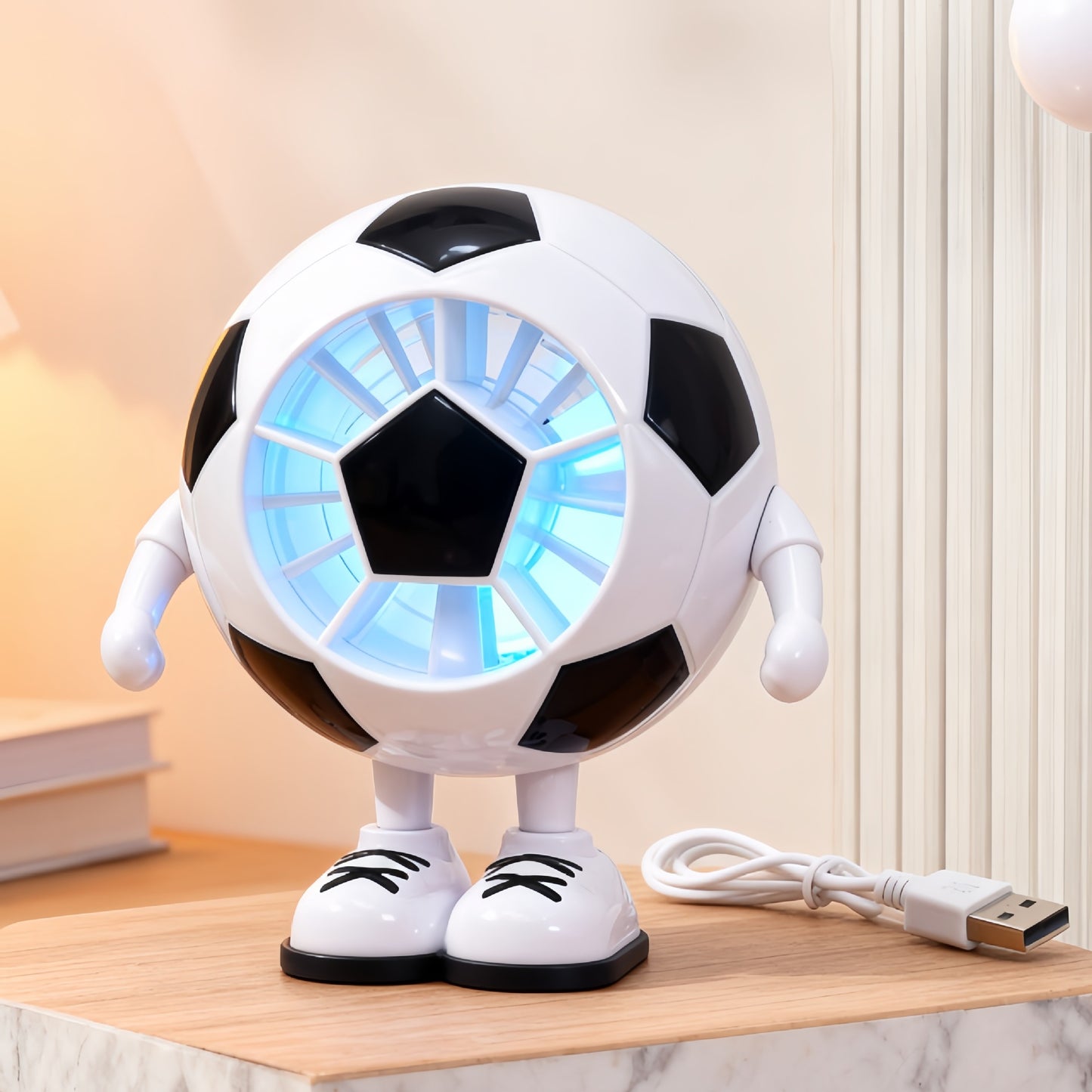 Damen Kreativer Tischventilator im Fußballmotiv Karnz