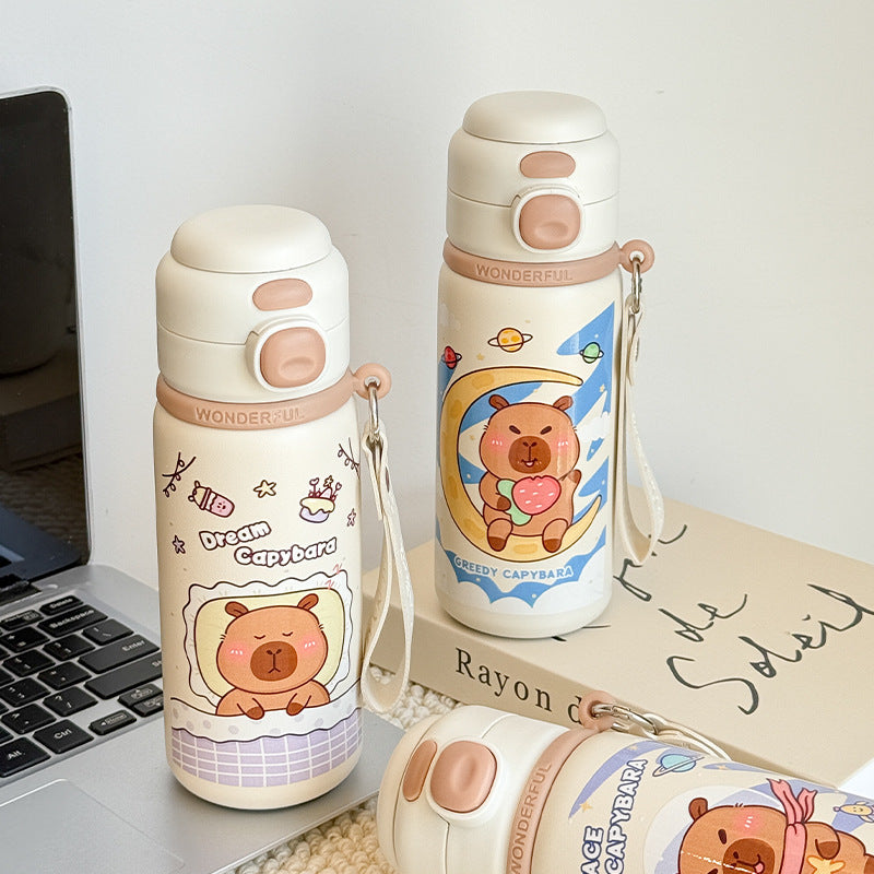 Damen Isolierte Trinkflasche mit bunt gestaltetem Tiermotiv Karnz