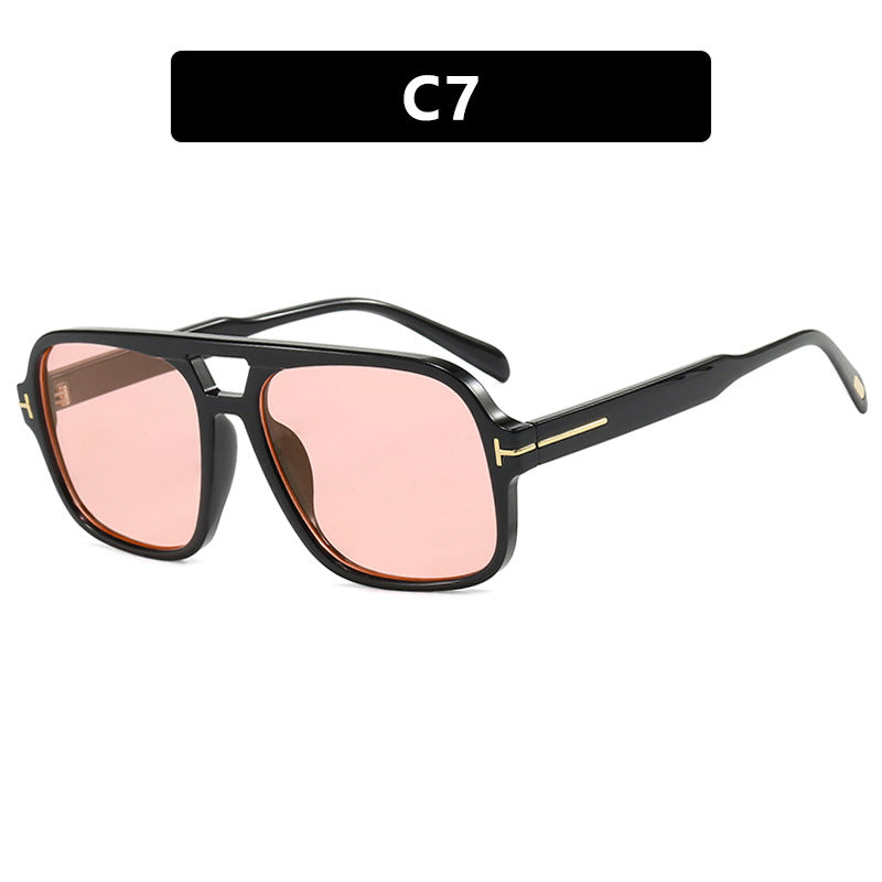 Damen trendige Sonnenbrille mit quadratischem Rahmen und polarisierenden gelben Gläsern Karnz