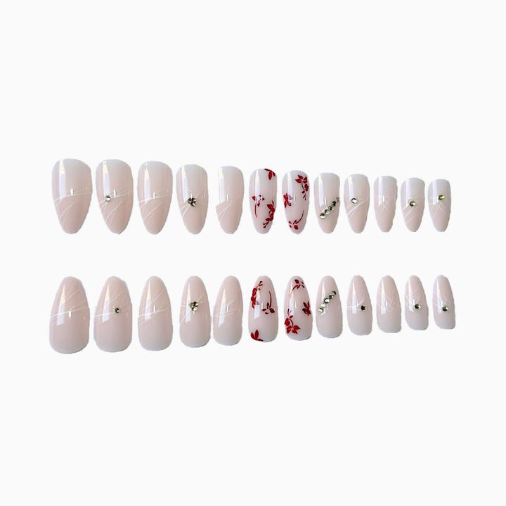Elegantes florales Acryl-Nageldesign