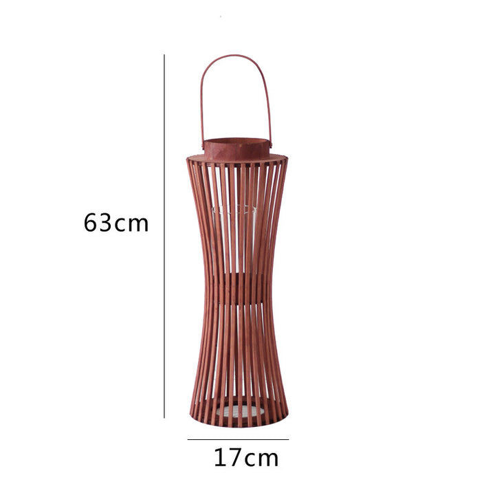 Elegante Laterne aus geflochtenem Holz Karnz