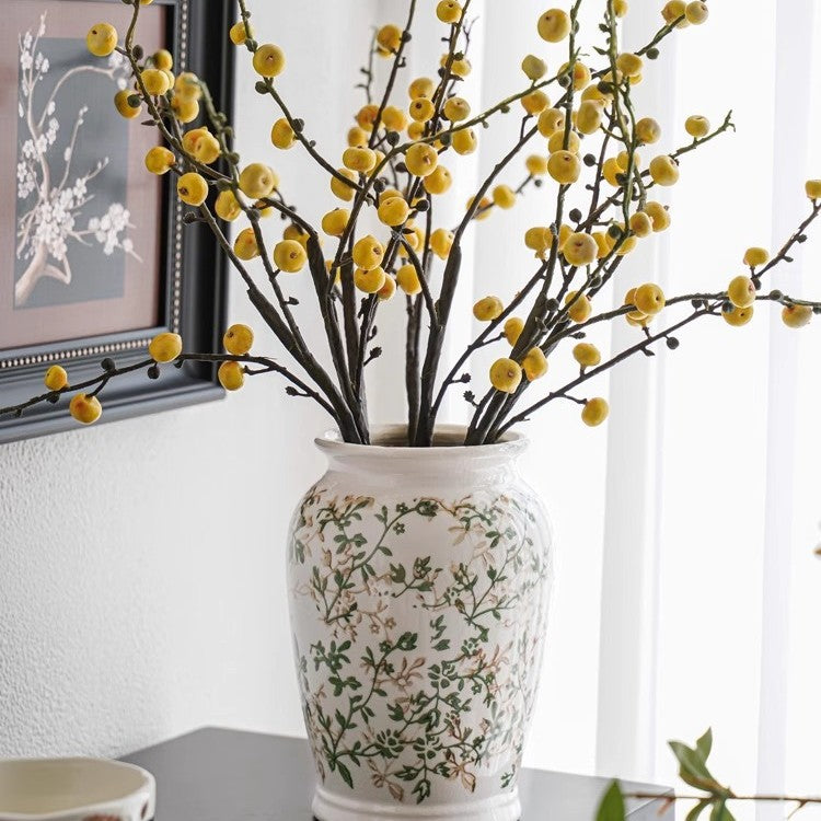 Handgefertigte Keramikvase mit floralen Motiven Karnz