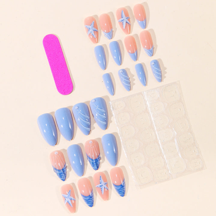 Ozean-inspiriertes 3D-Nagelkunst-Design Karnz