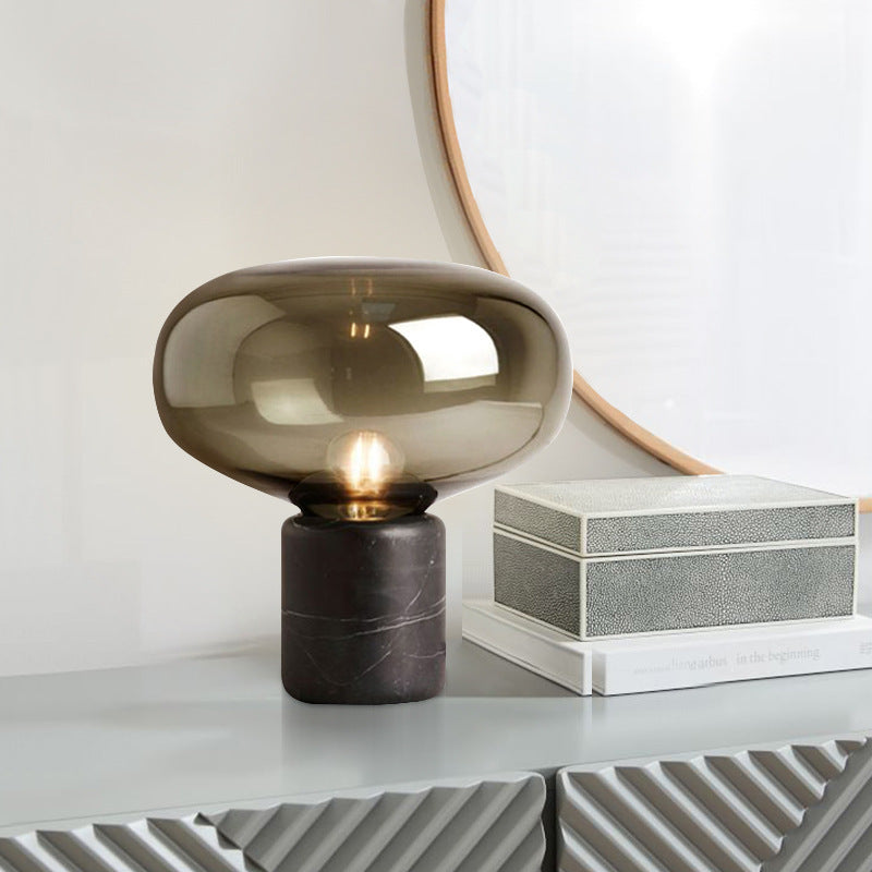 Elegante Glastischlampe mit Marmorbasis