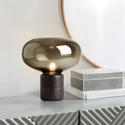 Elegante Glastischlampe mit Marmorbasis