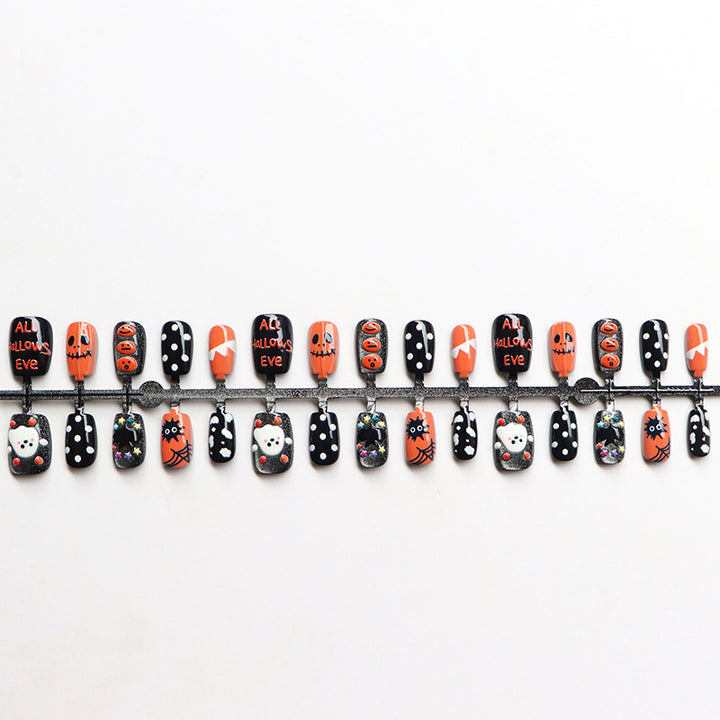 Festliches Halloween-Themen Press-On Nagelset Karnz