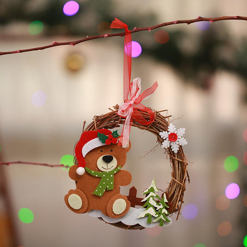 Dekorativer Weihnachtskranz mit Rentier-Motiv Karnz