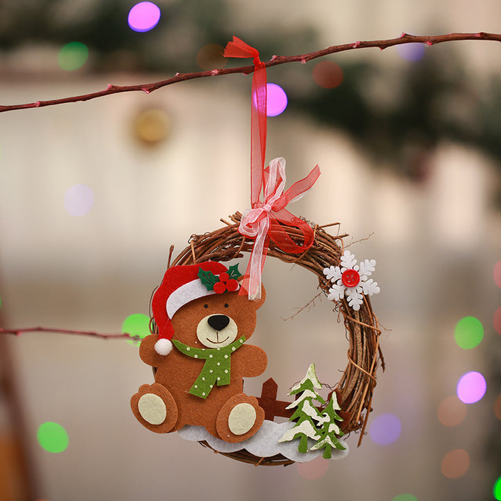 Dekorativer Weihnachtskranz mit Rentier-Motiv Karnz