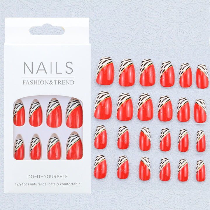 Künstlerisches Grafik Press-On Nagelset Karnz