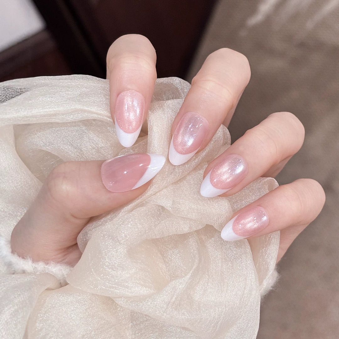 Elegante French Tip Press-On Nägel