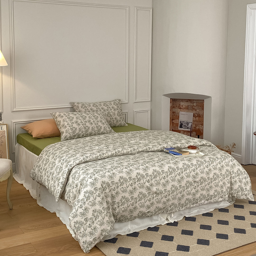 Polka Dot Baumwoll-Percale Bettwäsche Set mit Kissenbezügen
