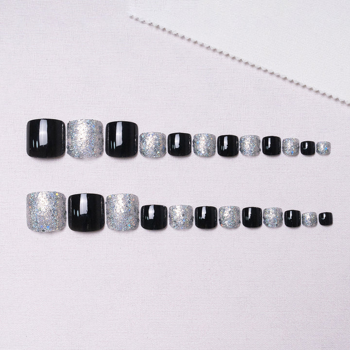 Glitzernde Pediküre Nagelkunst