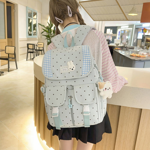 Niedlicher Illustrierter Polka Dot Rucksack Karnz