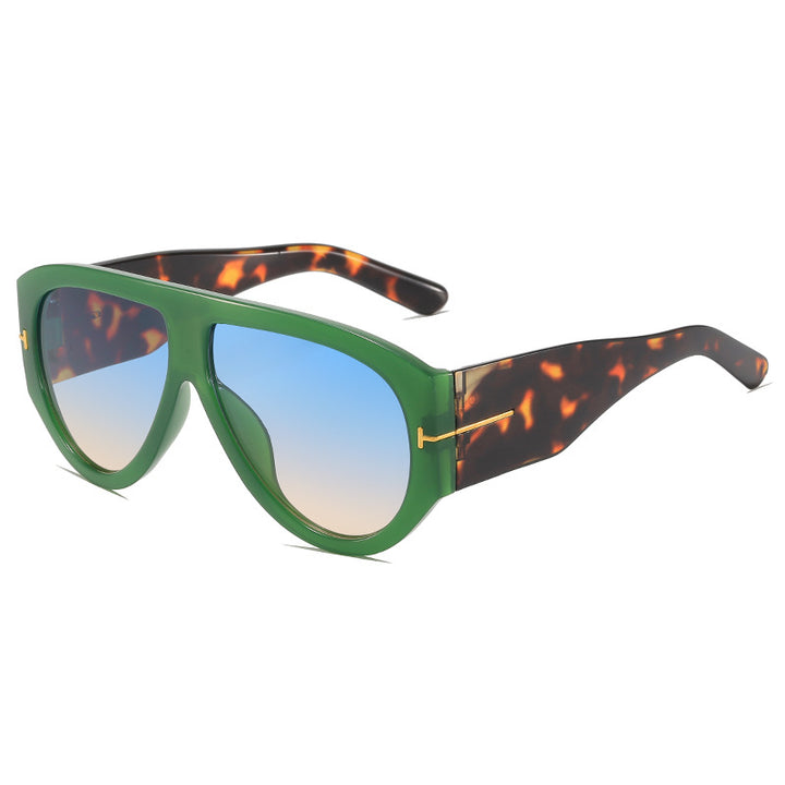 Modebewusste Übergroße Schild-Sonnenbrille Karnz