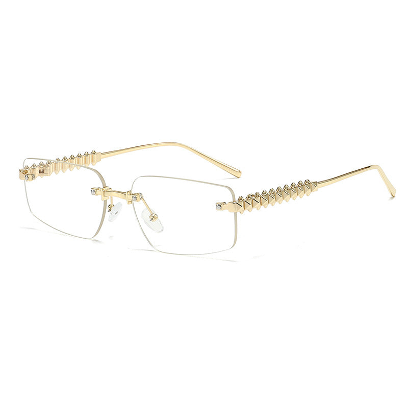 Damen modische rechteckige Brille mit extravaganten Akzenten Karnz