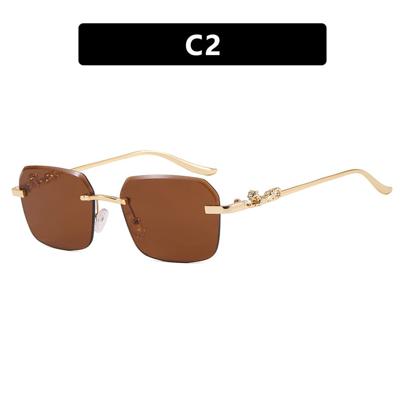 Damen modische quadratische Sonnenbrille mit elegantem Goldrahmen und schützendem UV-Filter Karnz