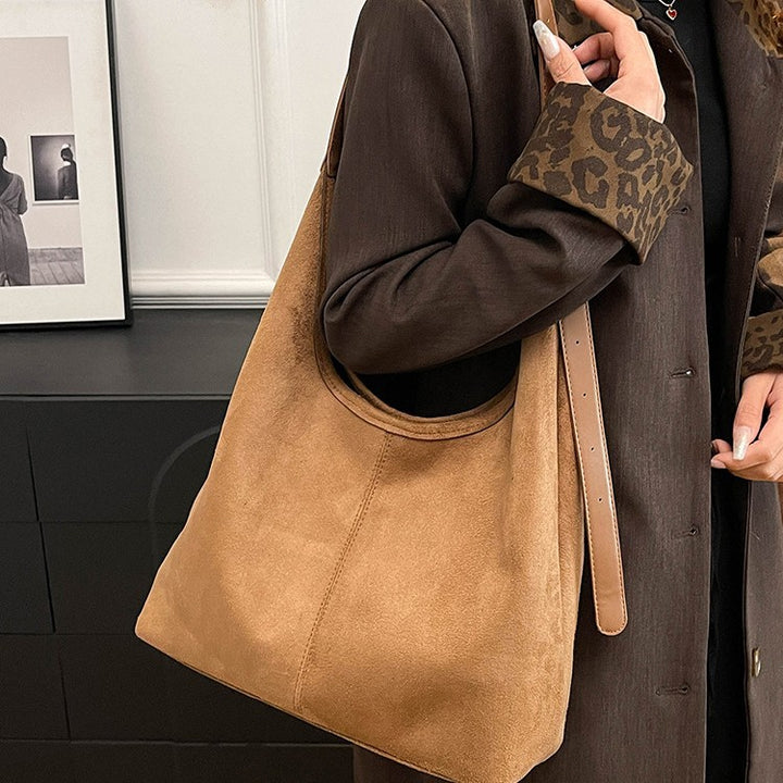 Weiches Wildleder Hobo Schultertasche Karnz