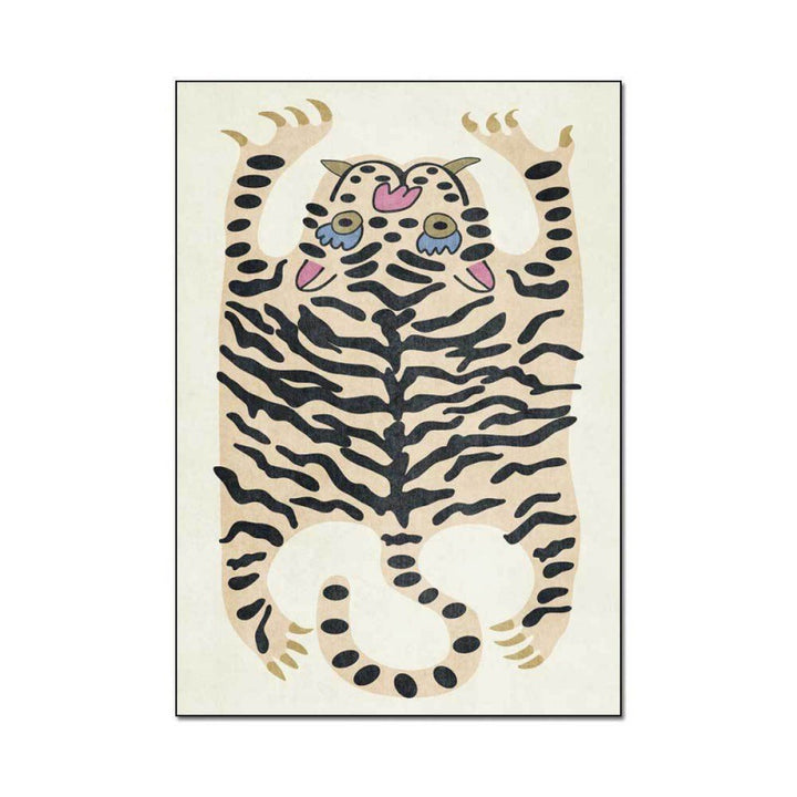 Verspielter Tiger-Themen-Teppich