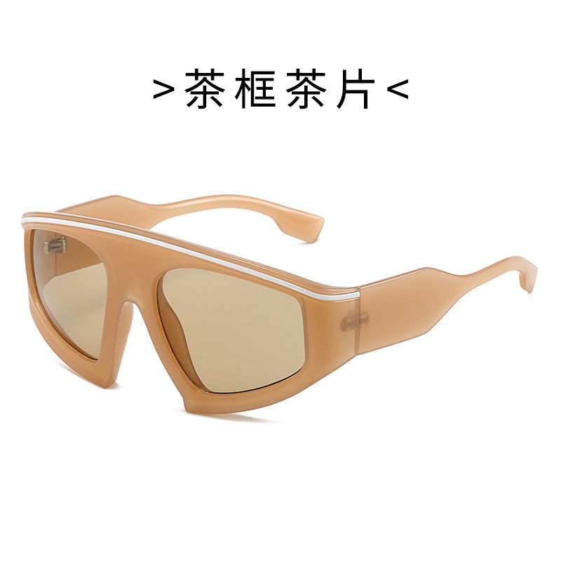 Damen Sportliche Sonnenbrille mit stylischem Rahmen und großen Linsen Karnz
