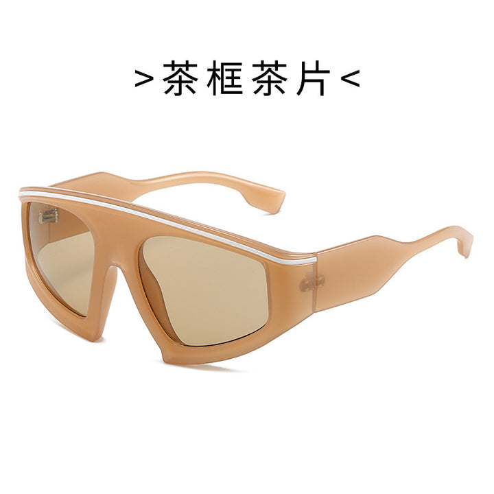 Damen Sportliche Sonnenbrille mit stylischem Rahmen und großen Linsen Karnz