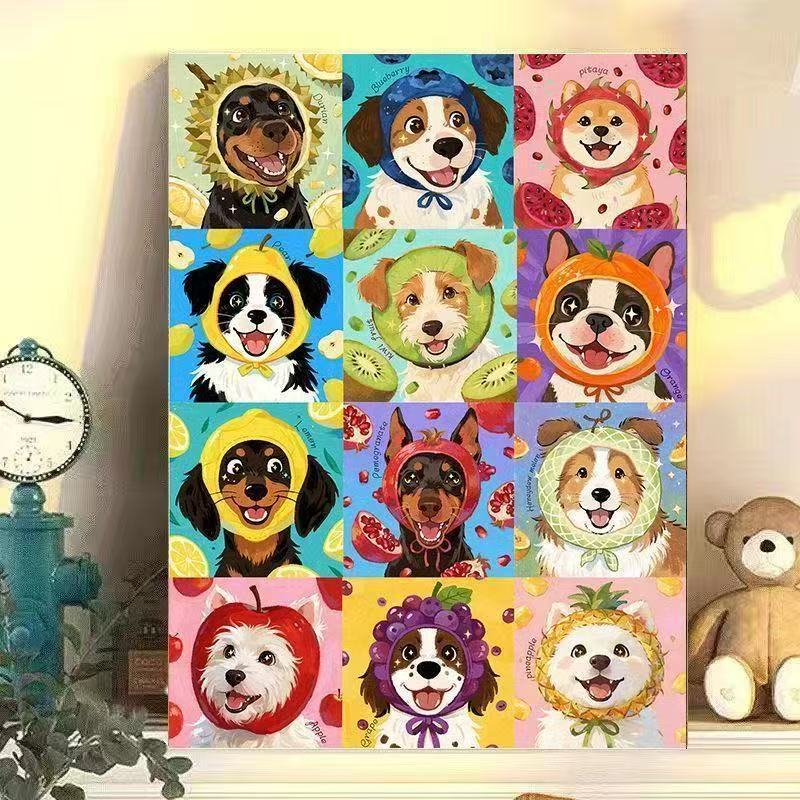Verspielt Hund Porträt Wandkunst Karnz