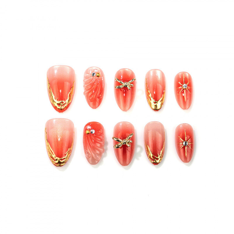 Künstlerisches Blumendesign Press-On Nail Set