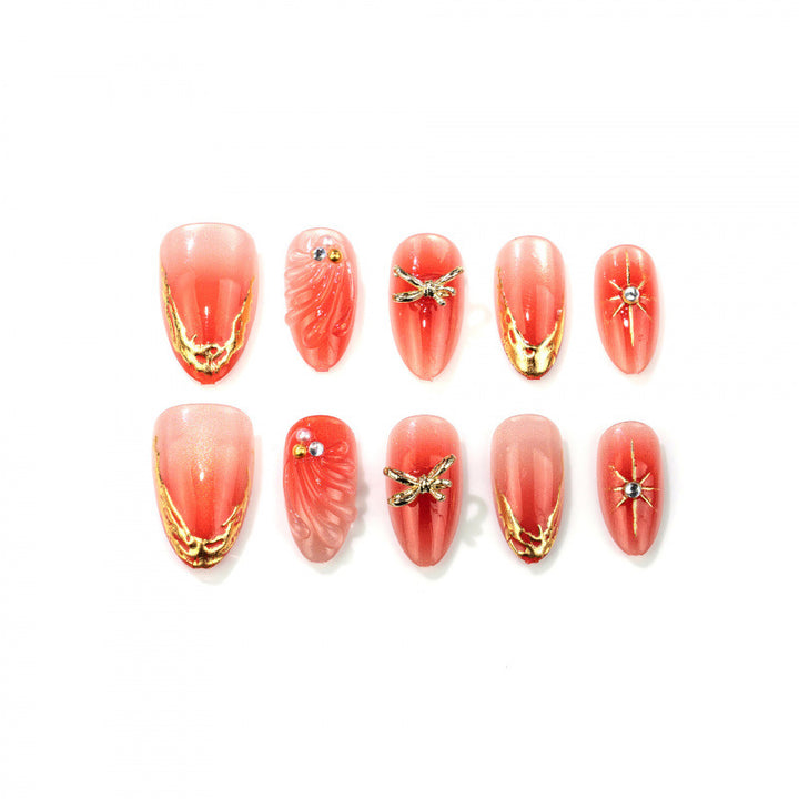 Künstlerisches Blumendesign Press-On Nail Set