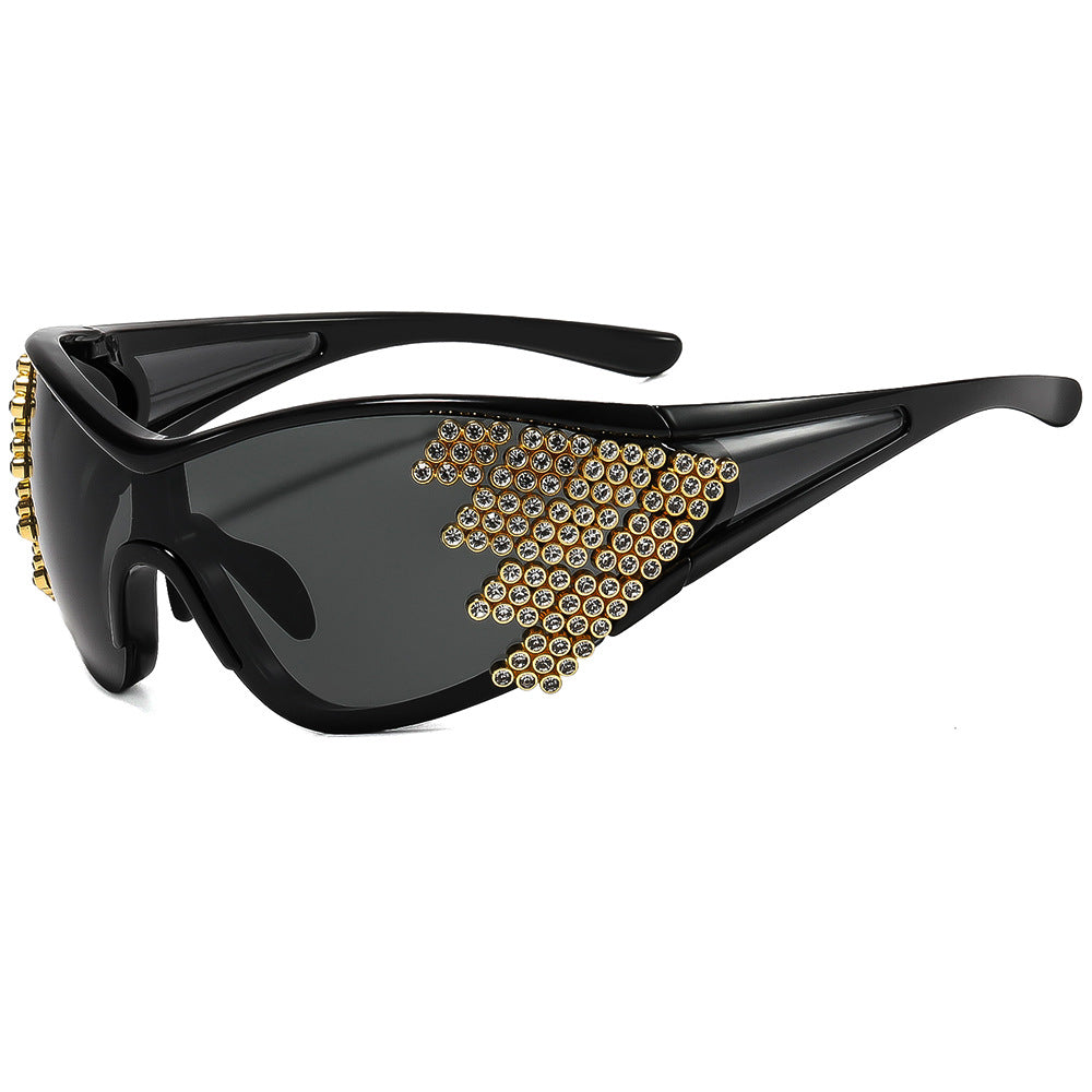 Damen Sportliche Sonnenbrille mit funkelndem Dekor Karnz