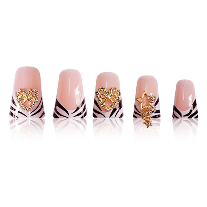 Glamouröses Tierdruck Press-On Nagelset Karnz