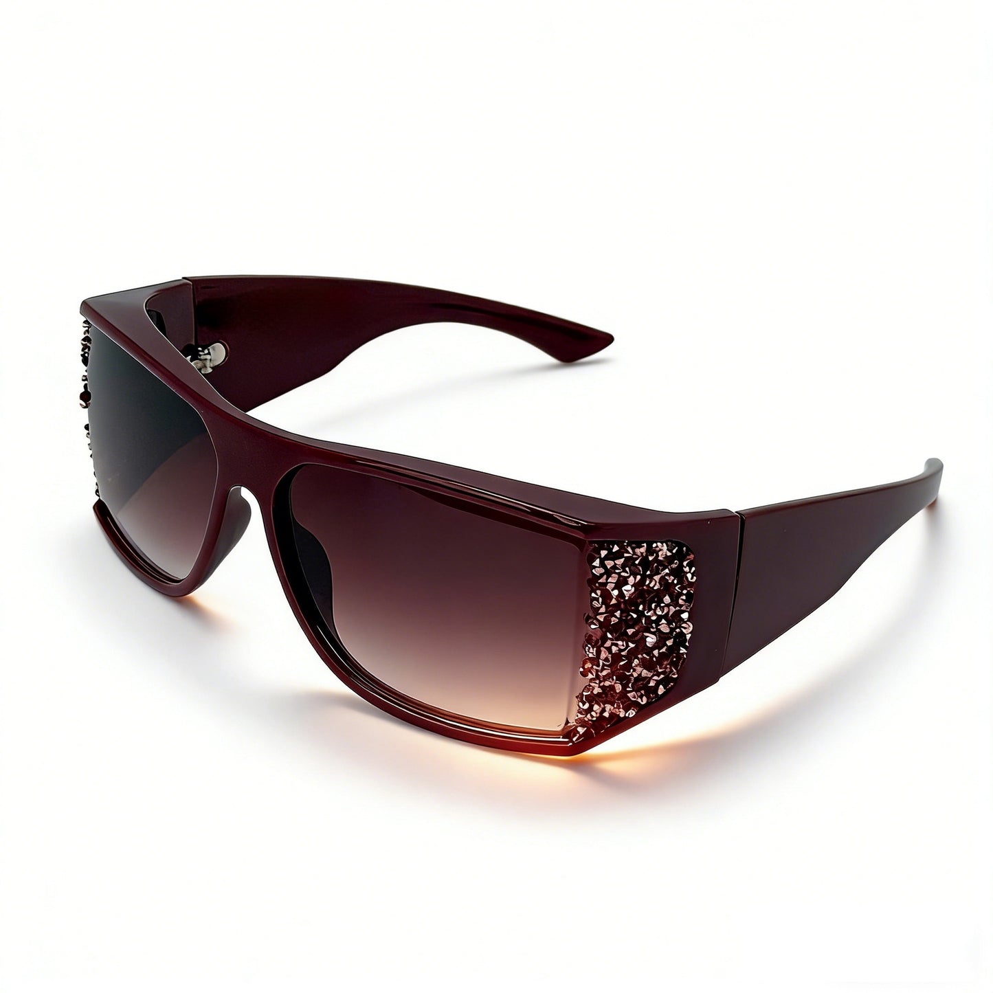 Damen Sportliche Sonnenbrille mit funkelnden Applikationen Karnz