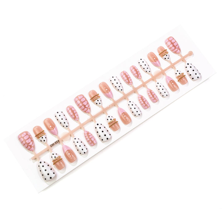Chic Polka Dot Press-On Nagel Set Karnz