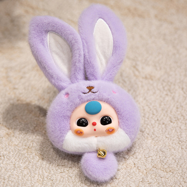Bunny Plüsch Taschenanhänger mit Glocke und sammelbarem Harzgesicht Karnz