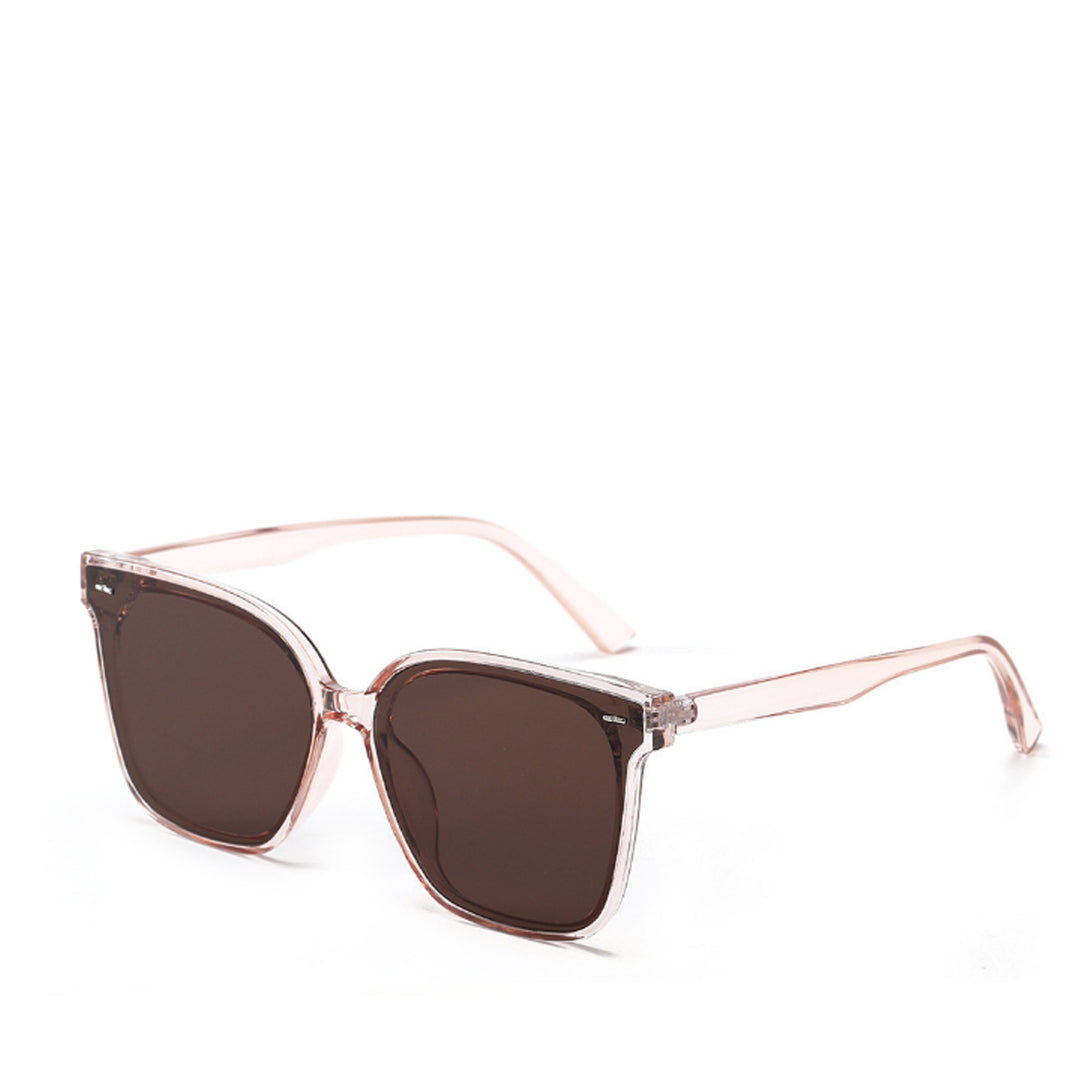 Damen moderne quadratische Sonnenbrille mit transparentem Rahmen Karnz 1780030387