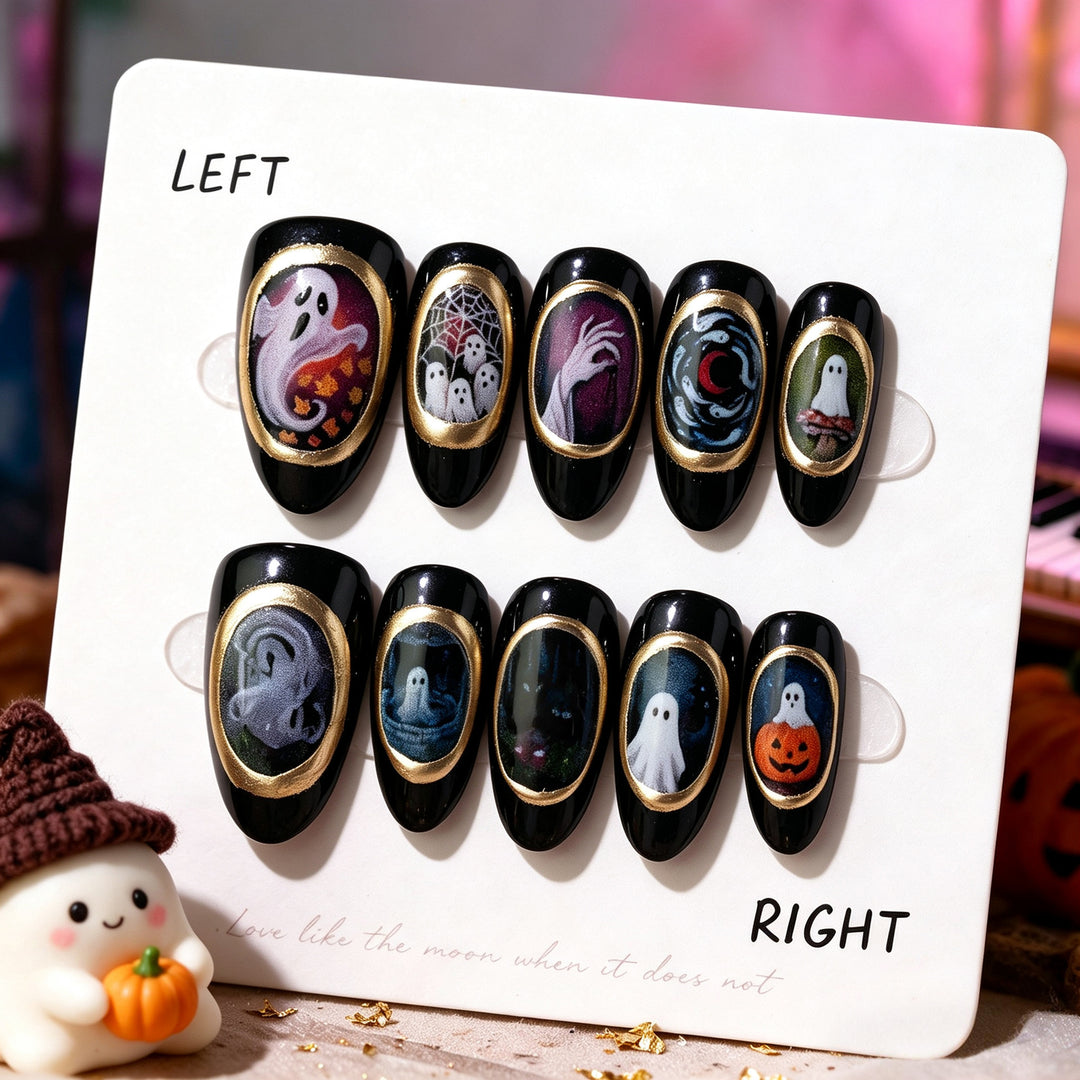 Künstlerisches Halloween-Themen Press-On Nagelset 1790738841