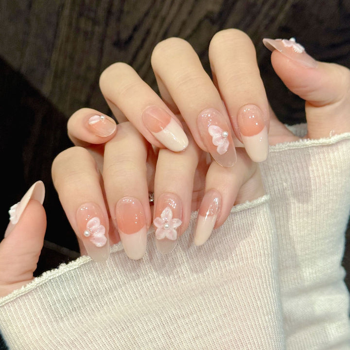 Florales Acryl Press-On Nagelkunst Set