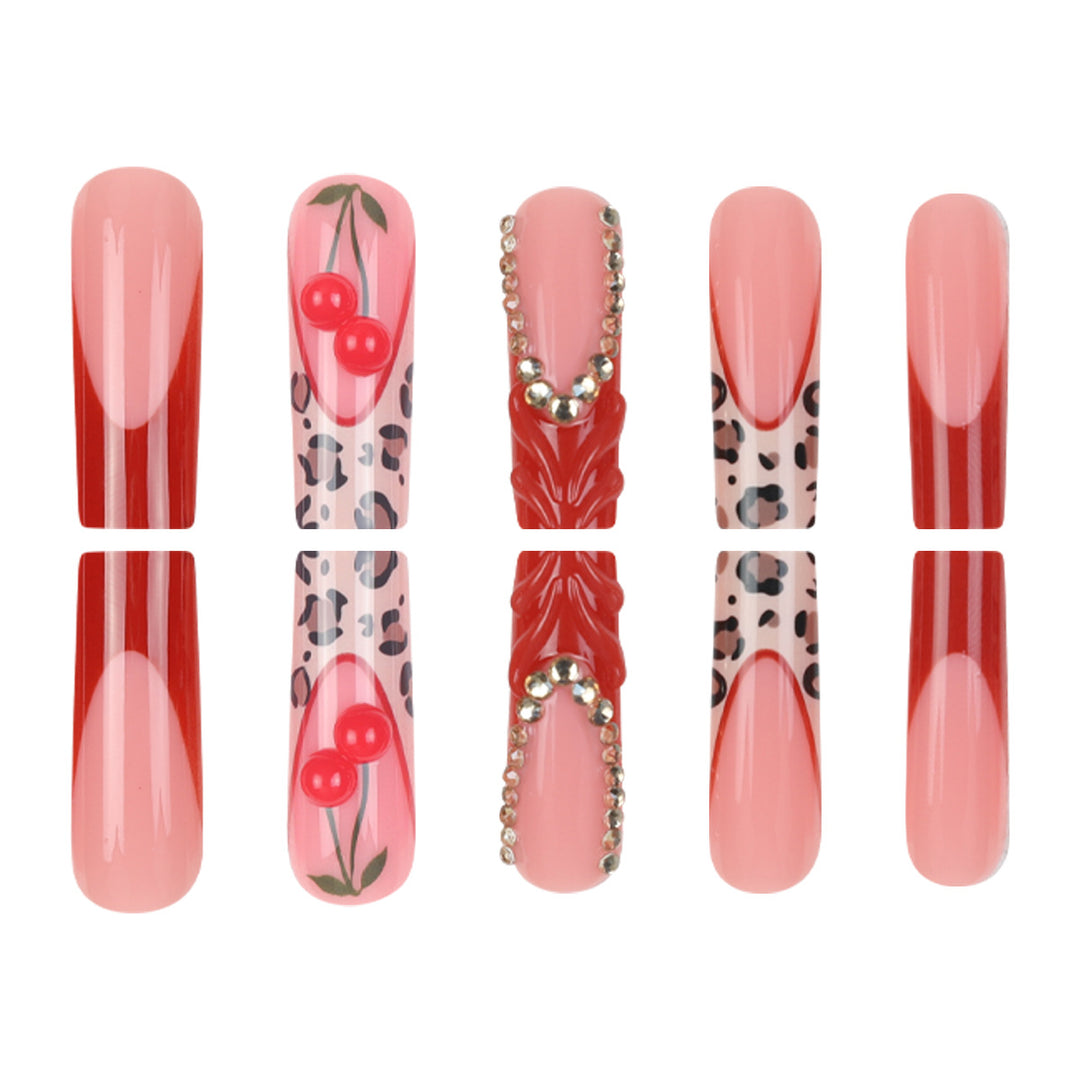 Künstlerischer Leopard-Print Nagelkunst Karnz