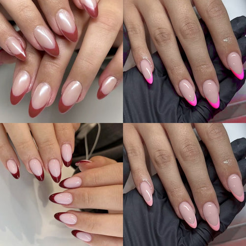 Elegante französische Spitzen-Presse-Nagel-Set Karnz