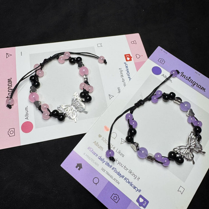 Schmetterlings Charm Verstellbares Armband Karnz