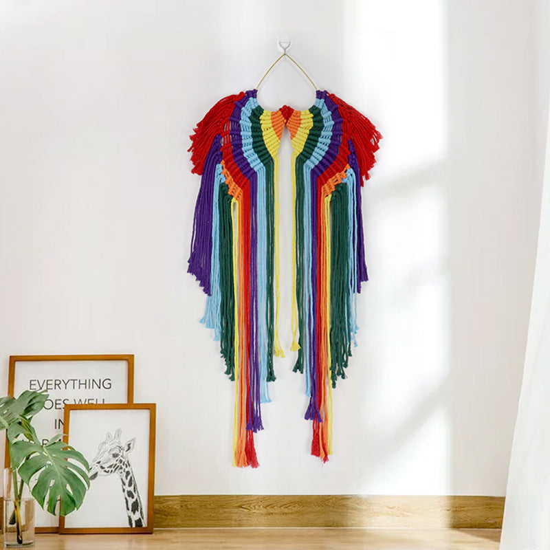 Buntes Makramee Wandkunst